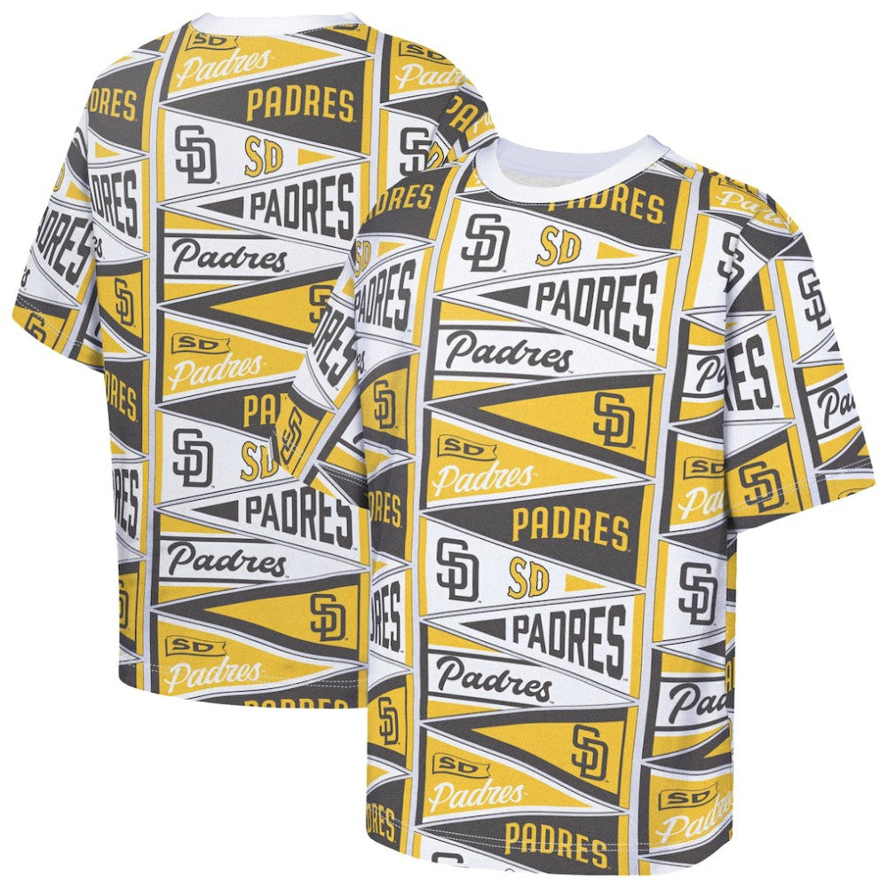 San Diego Padres Outerstuff Youth All-Over Pennant T-Shirt - Yellow T-shirts