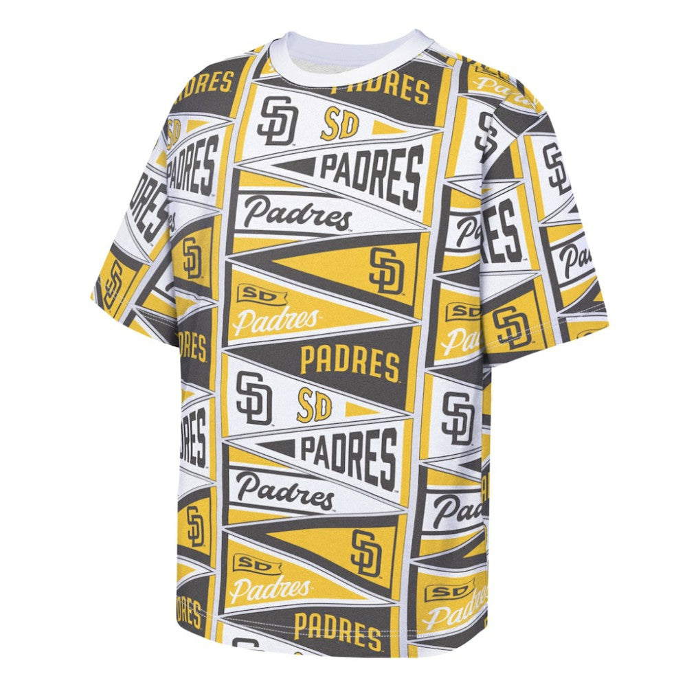San Diego Padres Outerstuff Youth All-Over Pennant T-Shirt - Yellow T-shirts