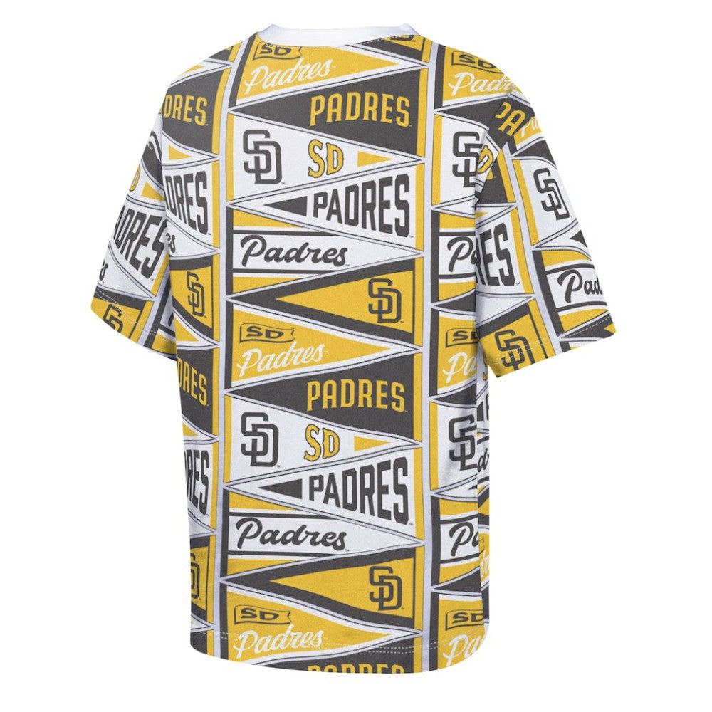 San Diego Padres Outerstuff Youth All-Over Pennant T-Shirt - Yellow T-shirts