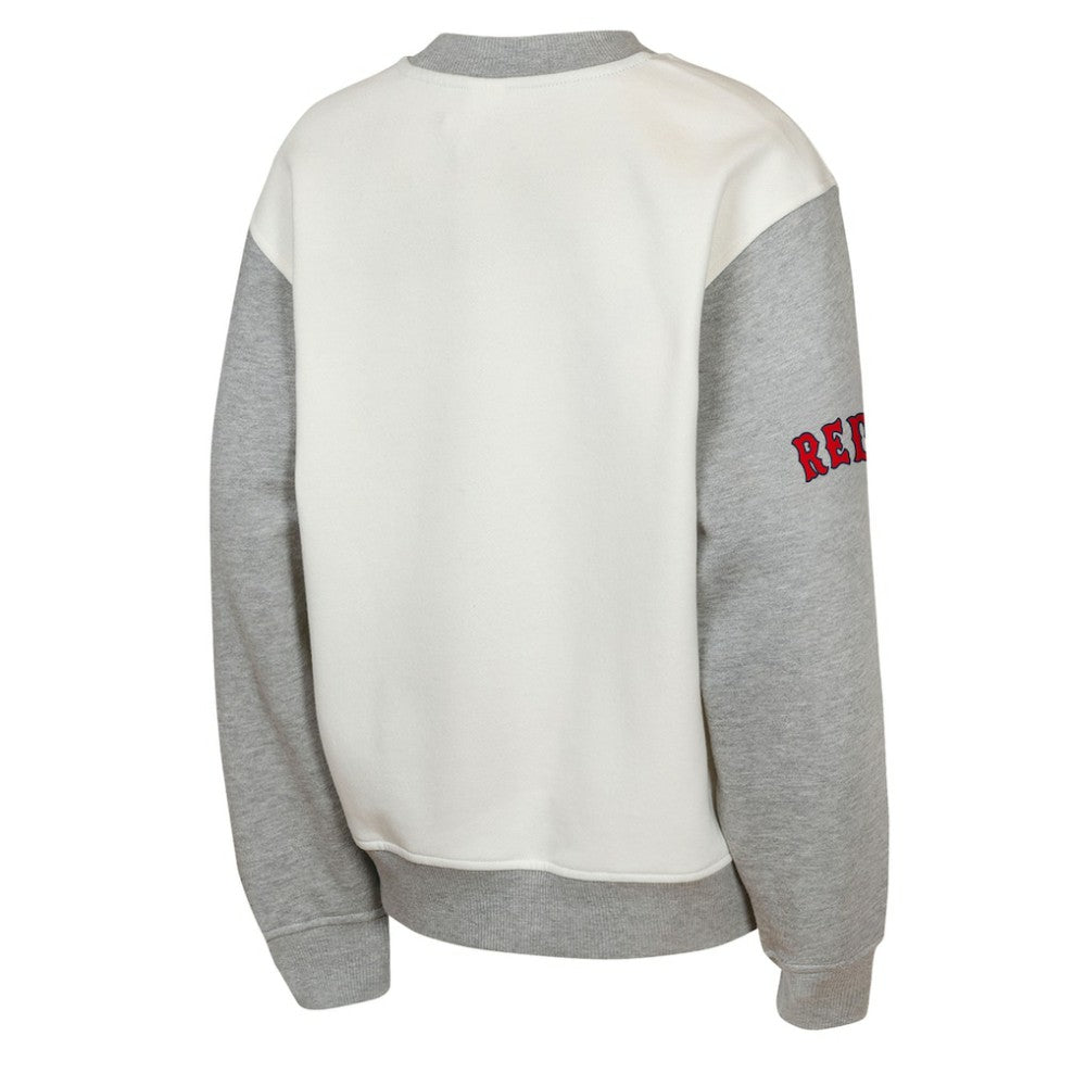Boston Red Sox Outerstuff Youth Big League Power Hit Fleece Sweatshirt - Cream/Gray Sweatshirts