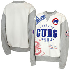 Chicago Cubs Outerstuff Youth Big League Power Hit Fleece Sweatshirt - Cream/Gray Sweatshirts
