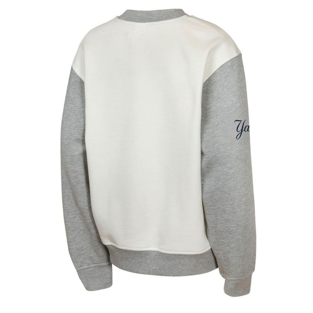 New York Yankees Outerstuff Youth Big League Power Hit Fleece Sweatshirt - Cream/Gray Sweatshirts