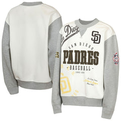 San Diego Padres Outerstuff Youth Big League Power Hit Fleece Sweatshirt - Cream/Gray Sweatshirts