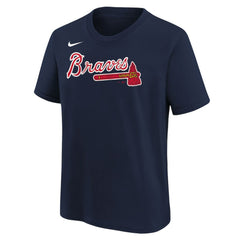 Atlanta Braves Nike Youth Wordmark T-Shirt - Athletic Navy T-shirts