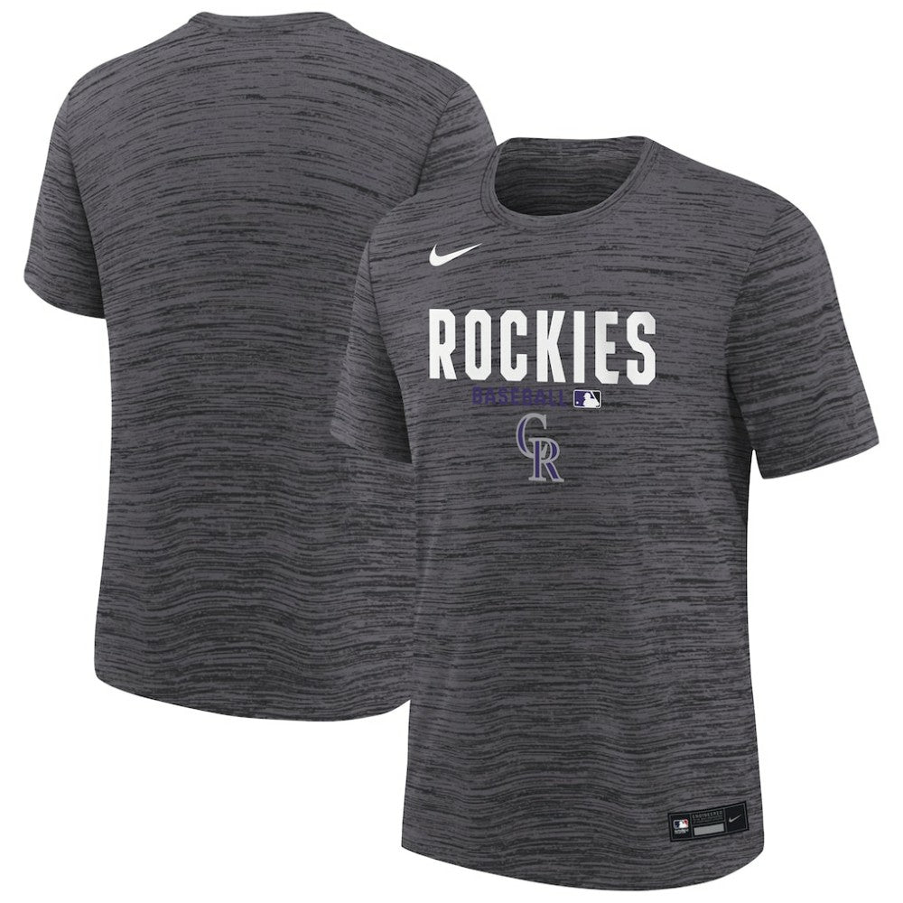 Colorado Rockies Nike Youth Authentic Collection Velocity Dri-FIT T-Shirt - Black T-shirts