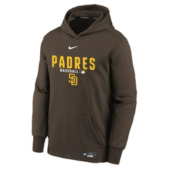 San Diego Padres Nike Youth Authentic Collection Therma-FIT Hoodie - Brown Hoodies