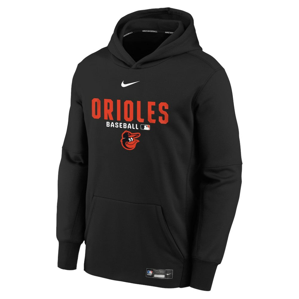 Baltimore Orioles Nike Youth Authentic Collection Therma-FIT Hoodie - Black Hoodies