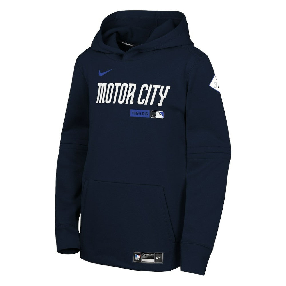 Detroit Tigers Nike Youth Authentic Collection City Connect Therma-FIT Hoodie - Navy Hoodies