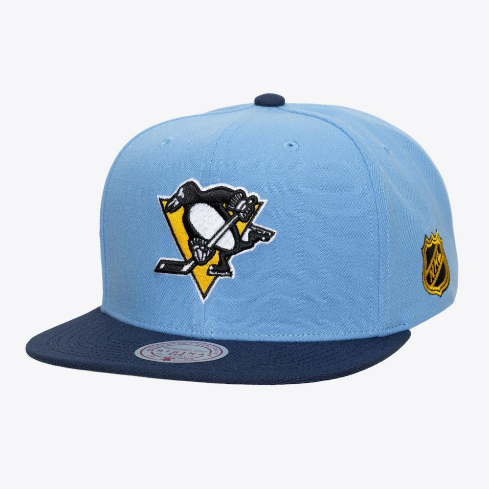 NHL Pittsburgh Penguins Mitchell & Ness Legendary Home Snapback Hat - Light Blue