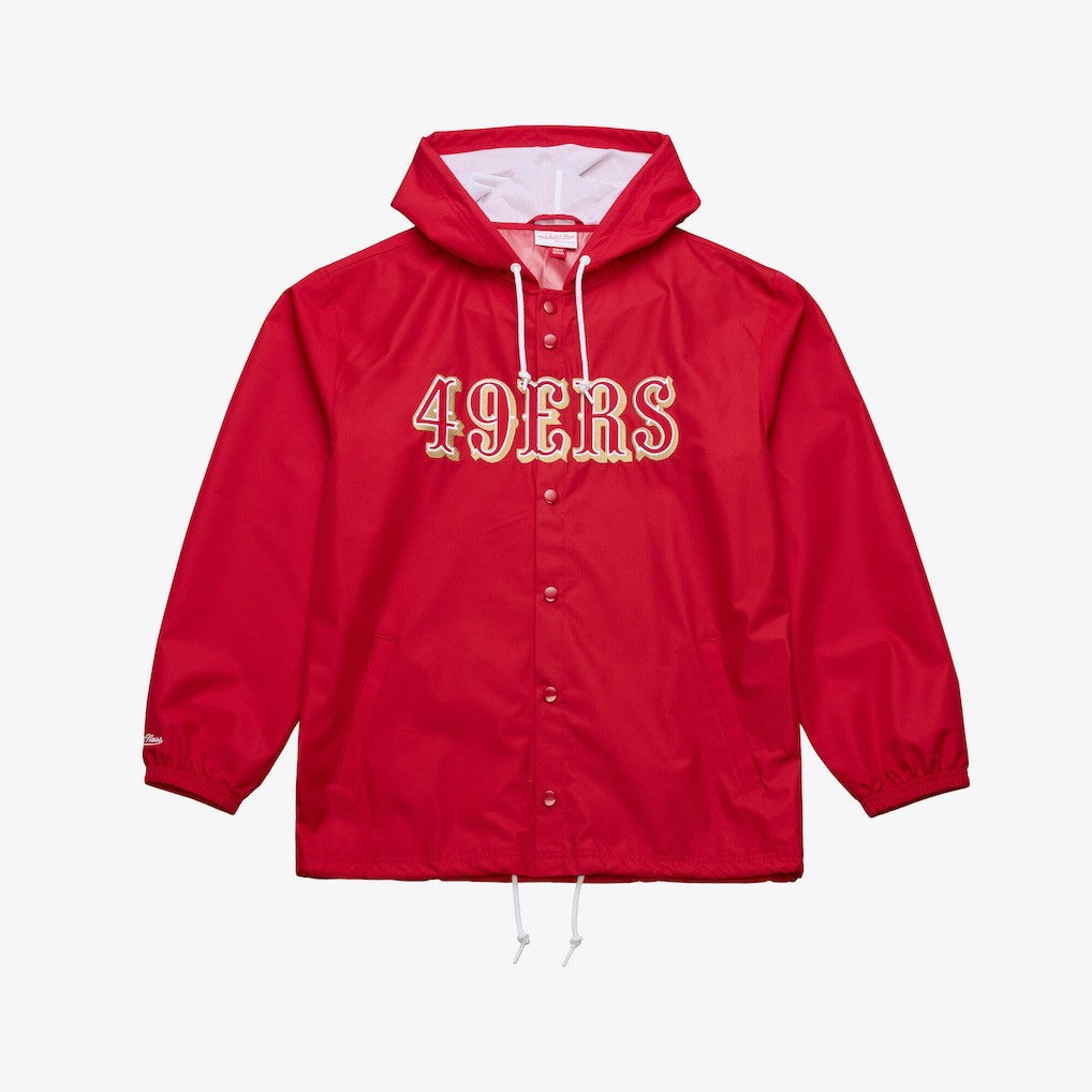 San Francisco 49ers Coaches Full-Snap Hooded Windbreaker Jacket Scarlet