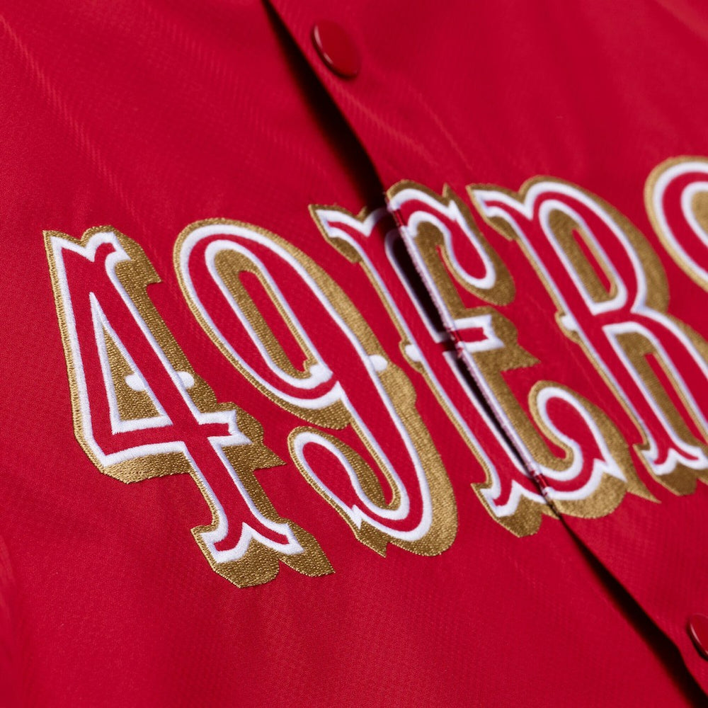 San Francisco 49ers Coaches Full-Snap Hooded Windbreaker Jacket Scarlet