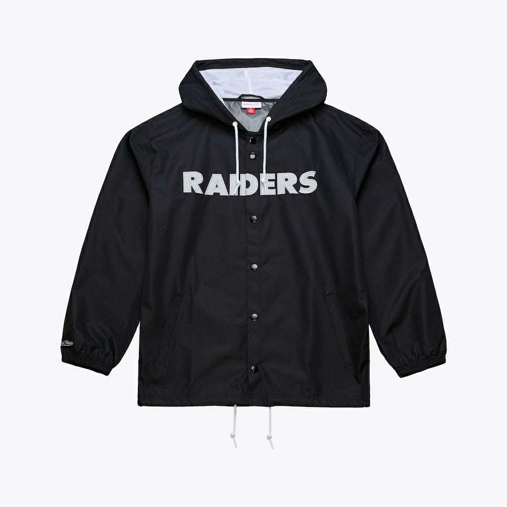 Las Vegas Raiders Coaches Full-Snap Hooded Windbreaker Jacket Black