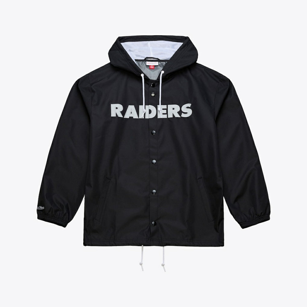 Las Vegas Raiders Coaches Full-Snap Hooded Windbreaker Jacket Black