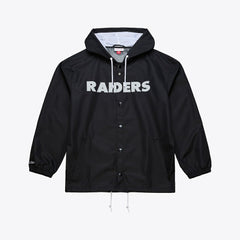 Las Vegas Raiders Coaches Full-Snap Hooded Windbreaker Jacket Black