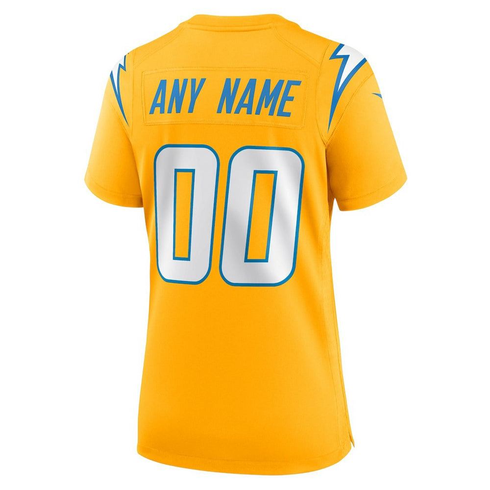 Los Angeles Chargers Women's Alternate Charger Power Game Custom Jersey Gold