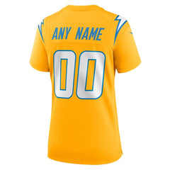 Los Angeles Chargers Women's Alternate Charger Power Game Custom Jersey Gold