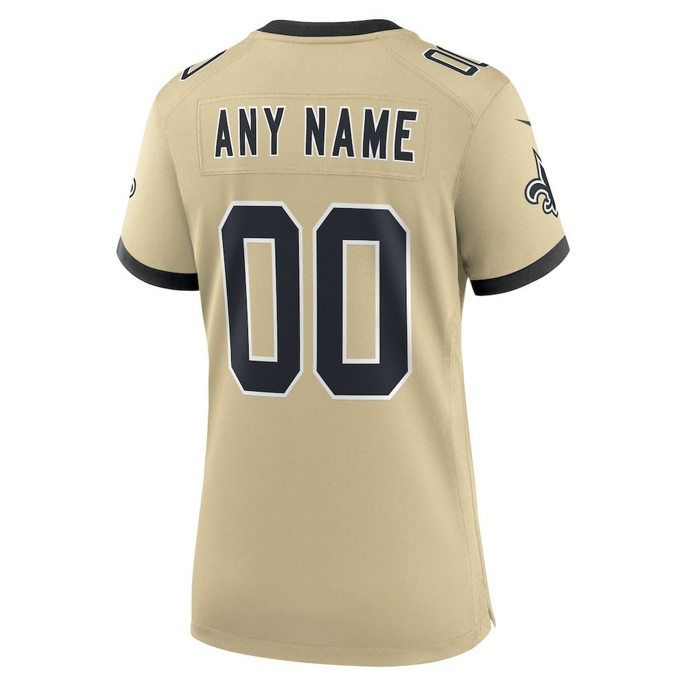 New Orleans Saints Women's Gameday Golds Alternate Custom Game Jersey Gold