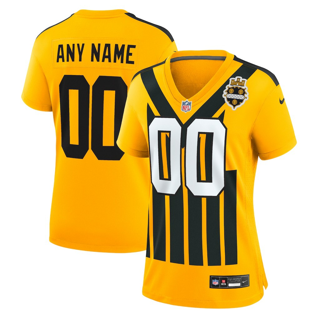 Pittsburgh Steelers Women's Alternate 1933 Throwback Game Custom Jersey Gold