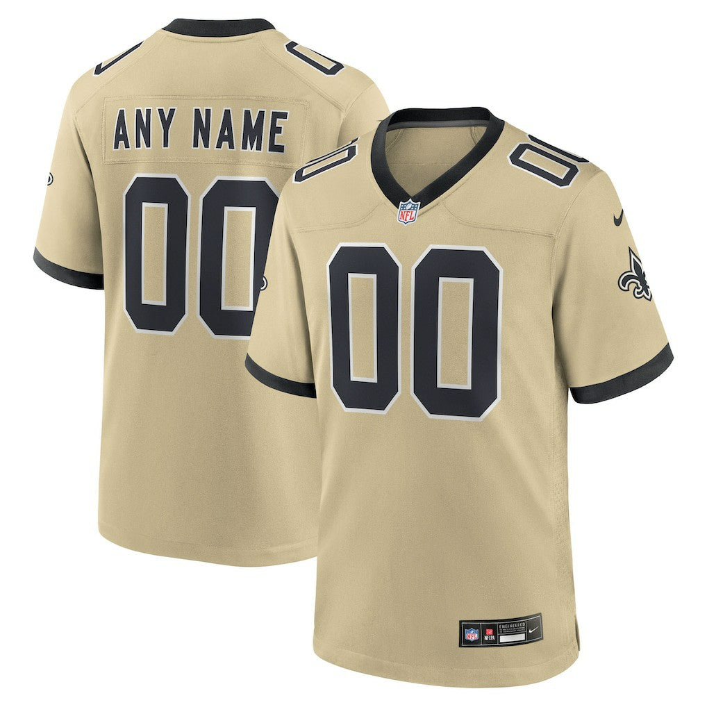 New Orleans Saints Youth Gameday Golds Alternate Custom Game Jersey Gold