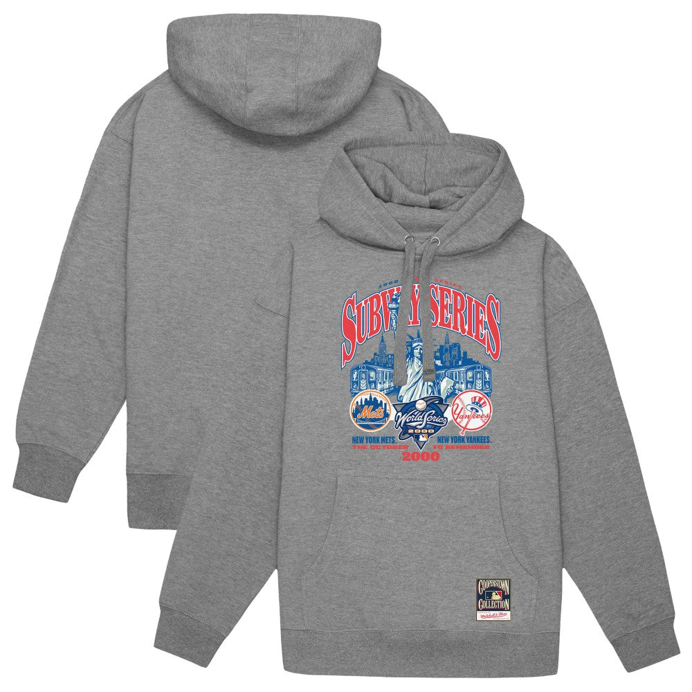 New York Yankees vs. New York Mets Mitchell & Ness 2000 World Series Pullover Hoodie - Heather Gray Hoodies