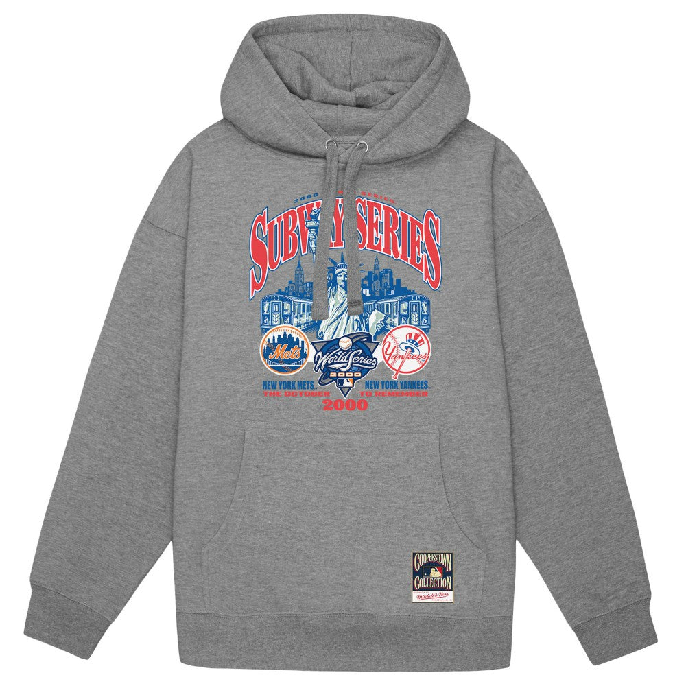 New York Yankees vs. New York Mets Mitchell & Ness 2000 World Series Pullover Hoodie - Heather Gray Hoodies