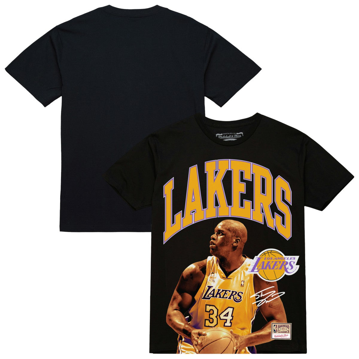 Shaquille O'Neal Los Angeles Lakers Hardwood Classics Player Arch T-Shirt Black