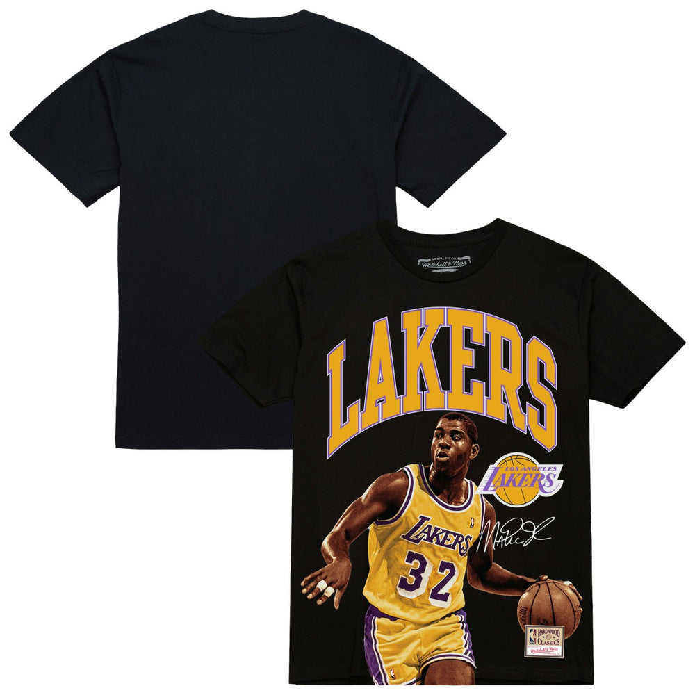Magic Johnson Los Angeles Lakers Hardwood Classics Player Arch T-Shirt Black