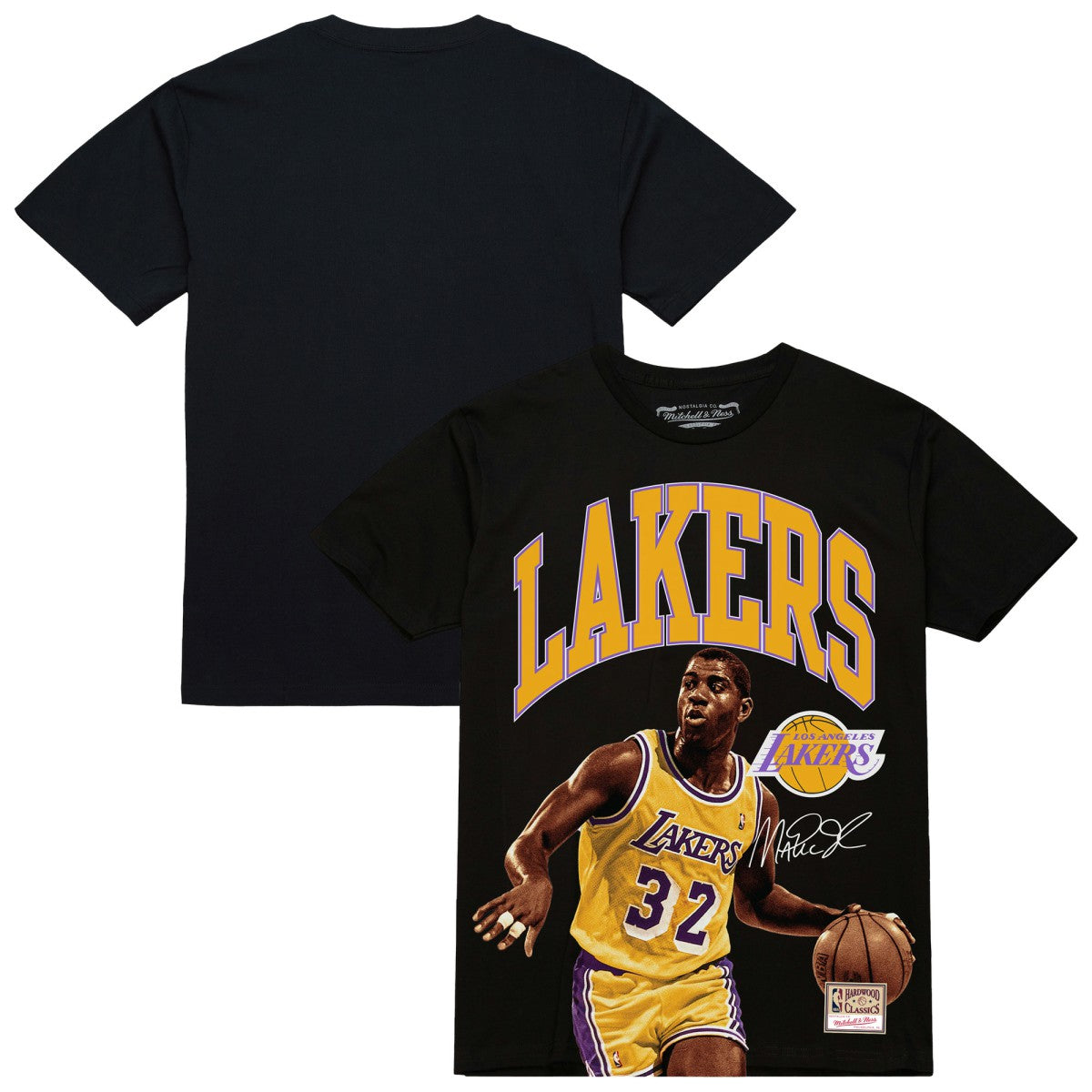 Magic Johnson Los Angeles Lakers Hardwood Classics Player Arch T-Shirt Black