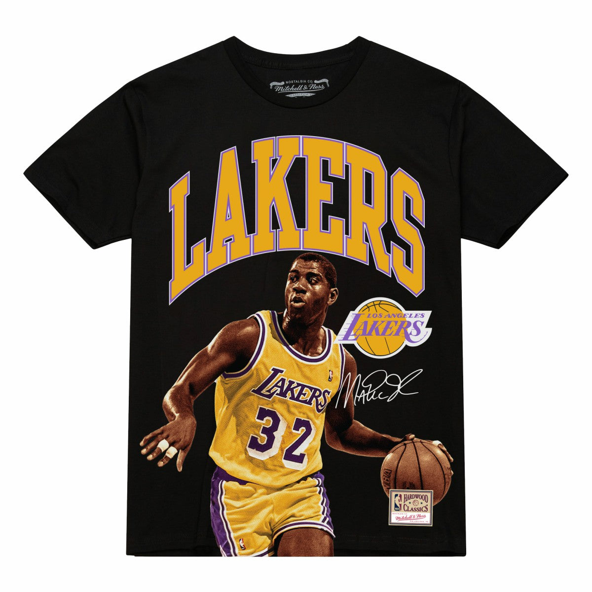 Magic Johnson Los Angeles Lakers Hardwood Classics Player Arch T-Shirt Black