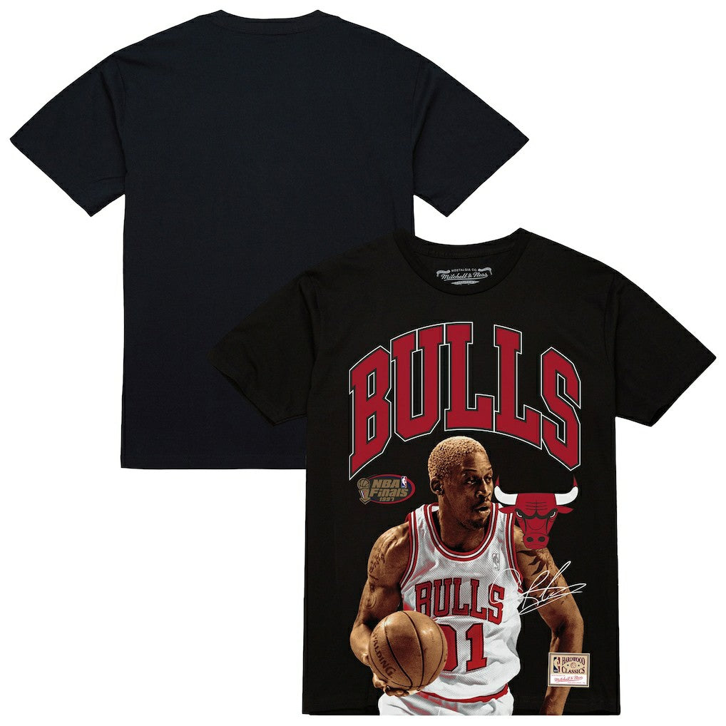 Dennis Rodman Chicago Bulls Hardwood Classics Player Arch T-Shirt Black