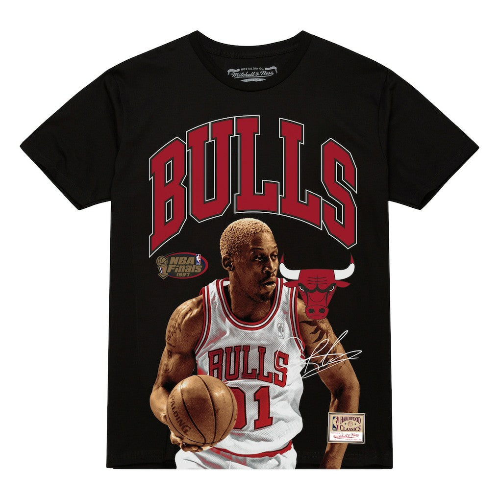 Dennis Rodman Chicago Bulls Hardwood Classics Player Arch T-Shirt Black