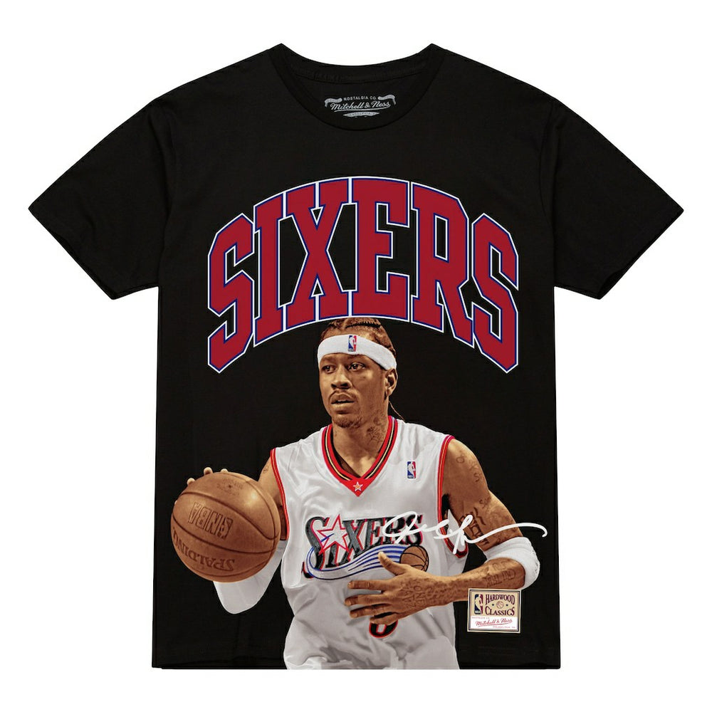 Allen Iverson Philadelphia 76ers Hardwood Classics Player Arch T-Shirt Black