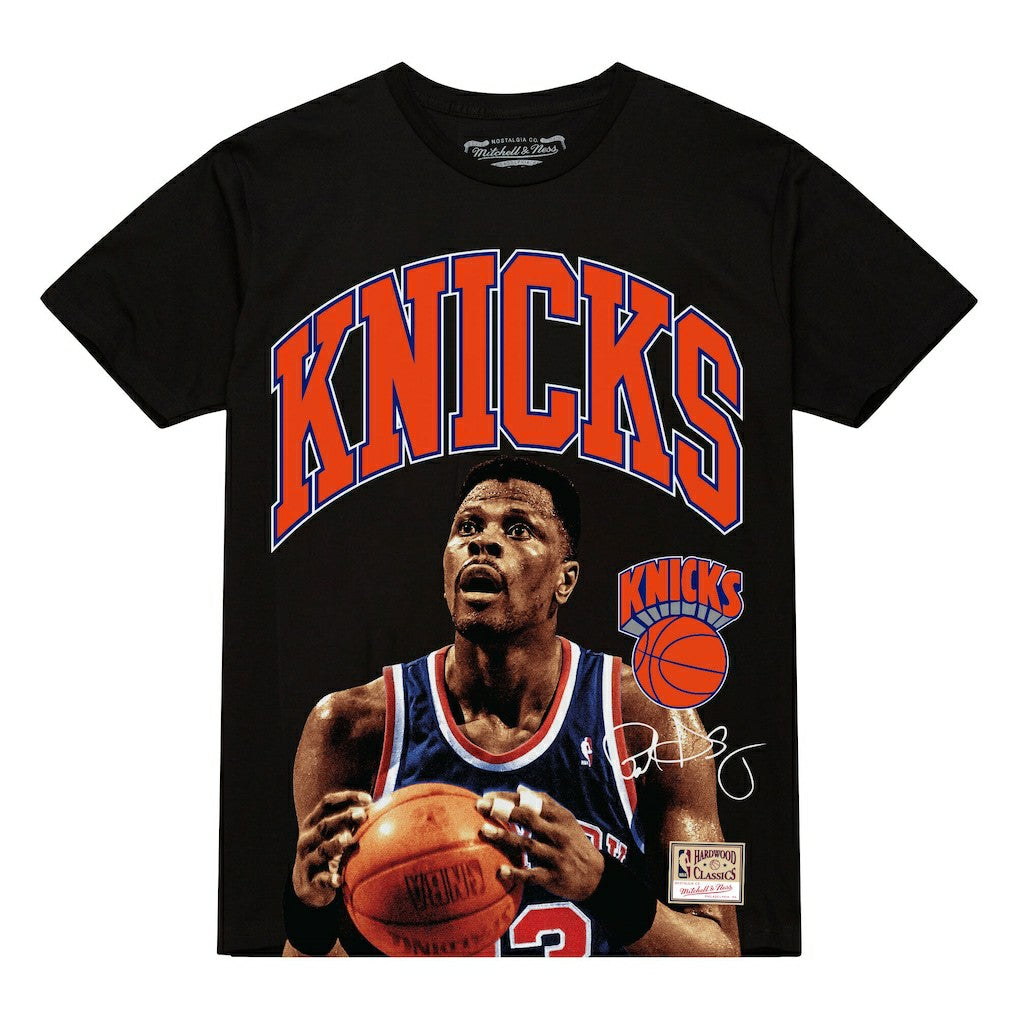 Patrick Ewing New York Knicks Hardwood Classics Player Arch T-Shirt Black