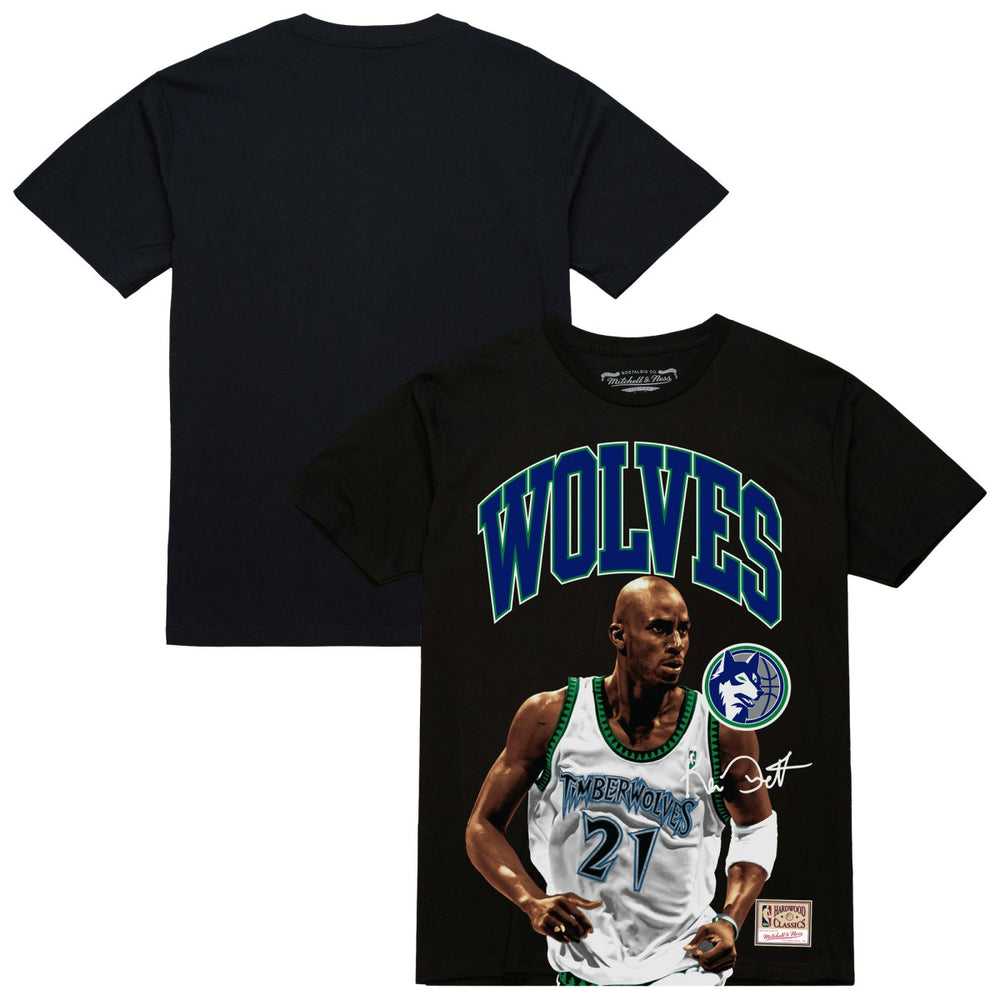 Kevin Garnett Minnesota Timberwolves Hardwood Classics Player Arch T-Shirt Black
