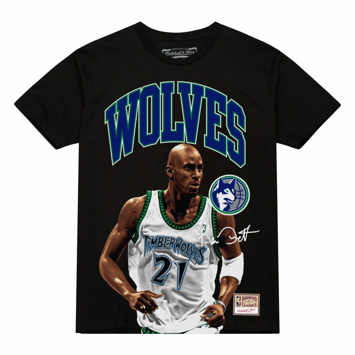 Kevin Garnett Minnesota Timberwolves Hardwood Classics Player Arch T-Shirt Black