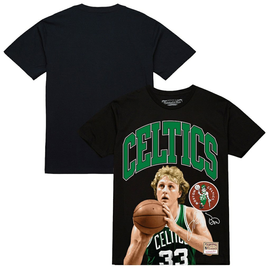 Larry Bird Boston Celtics Hardwood Classics Player Arch T-Shirt Black