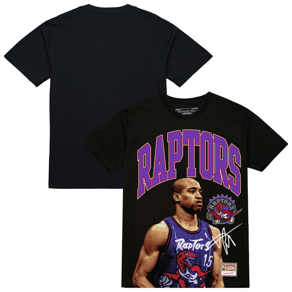 Vince Carter Toronto Raptors Hardwood Classics Player Arch T-Shirt Black