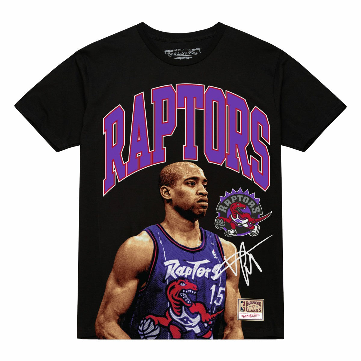 Vince Carter Toronto Raptors Hardwood Classics Player Arch T-Shirt Black