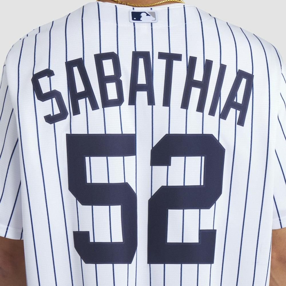 CC Sabathia New York Yankees Nike 2025 Baseball Hall of Fame Name & Number Retired Replica Jersey - White Jerseys