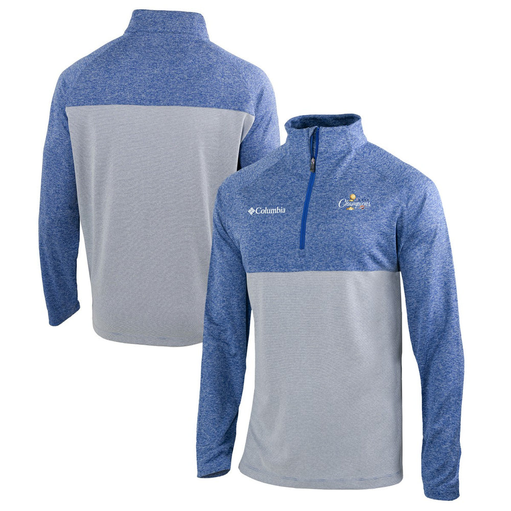 Oklahoma City Thunder 2025 NBA Finals Champions Rockin' It Raglan Omni-Wick Quarter-Zip Pullover Blue