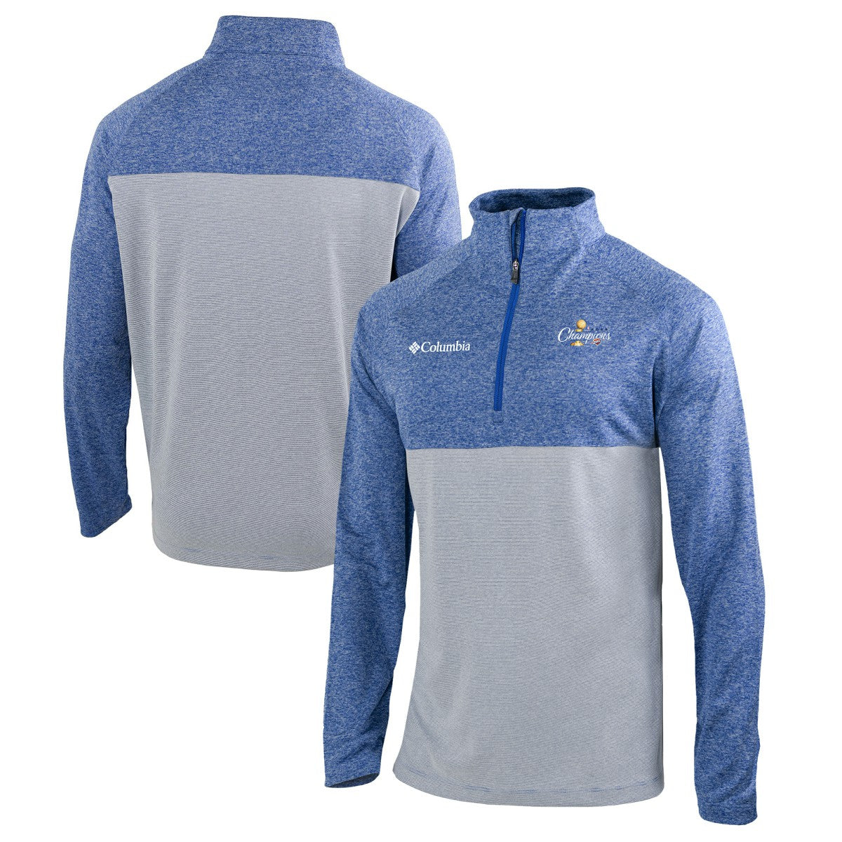 Oklahoma City Thunder 2025 NBA Finals Champions Rockin' It Raglan Omni-Wick Quarter-Zip Pullover Blue