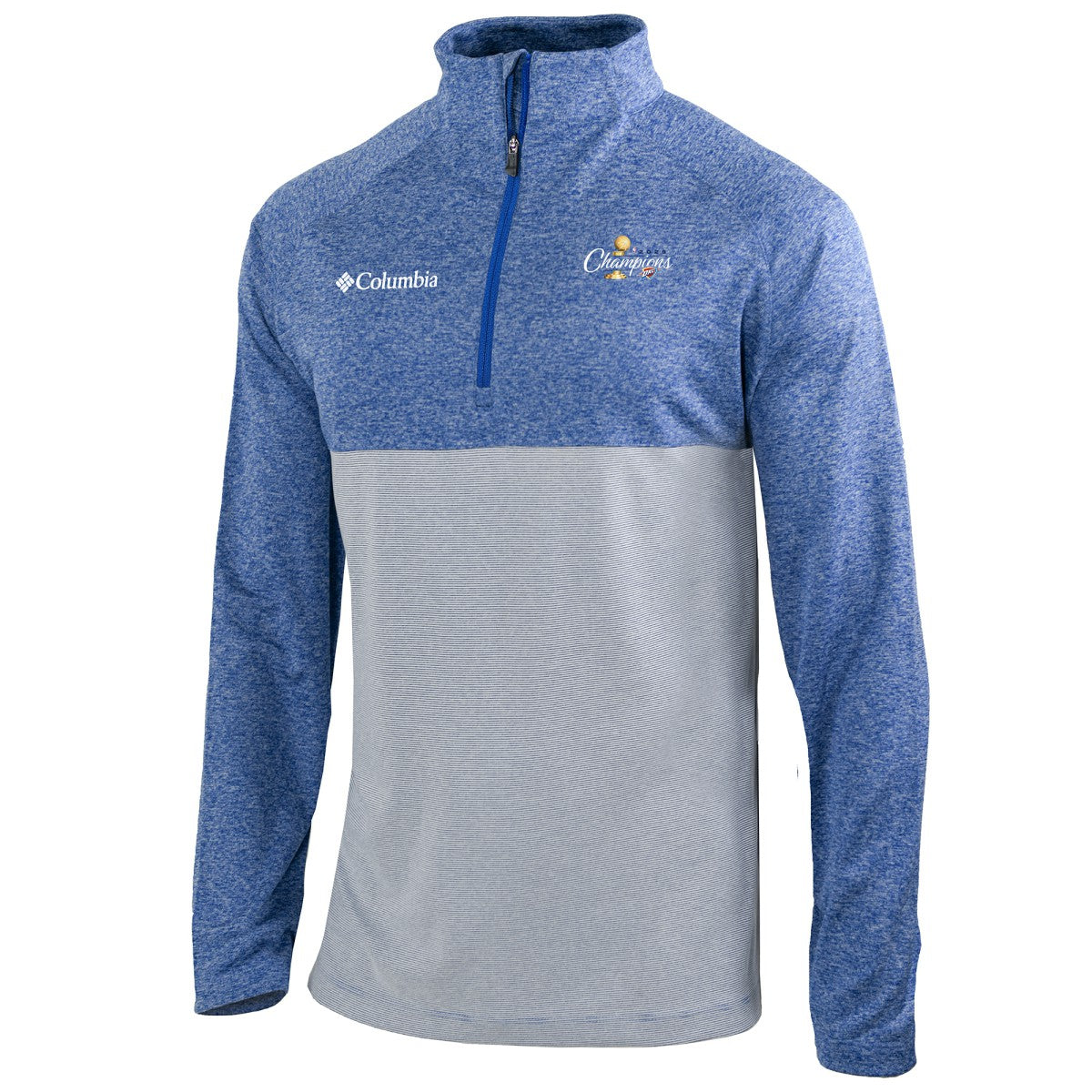 Oklahoma City Thunder 2025 NBA Finals Champions Rockin' It Raglan Omni-Wick Quarter-Zip Pullover Blue