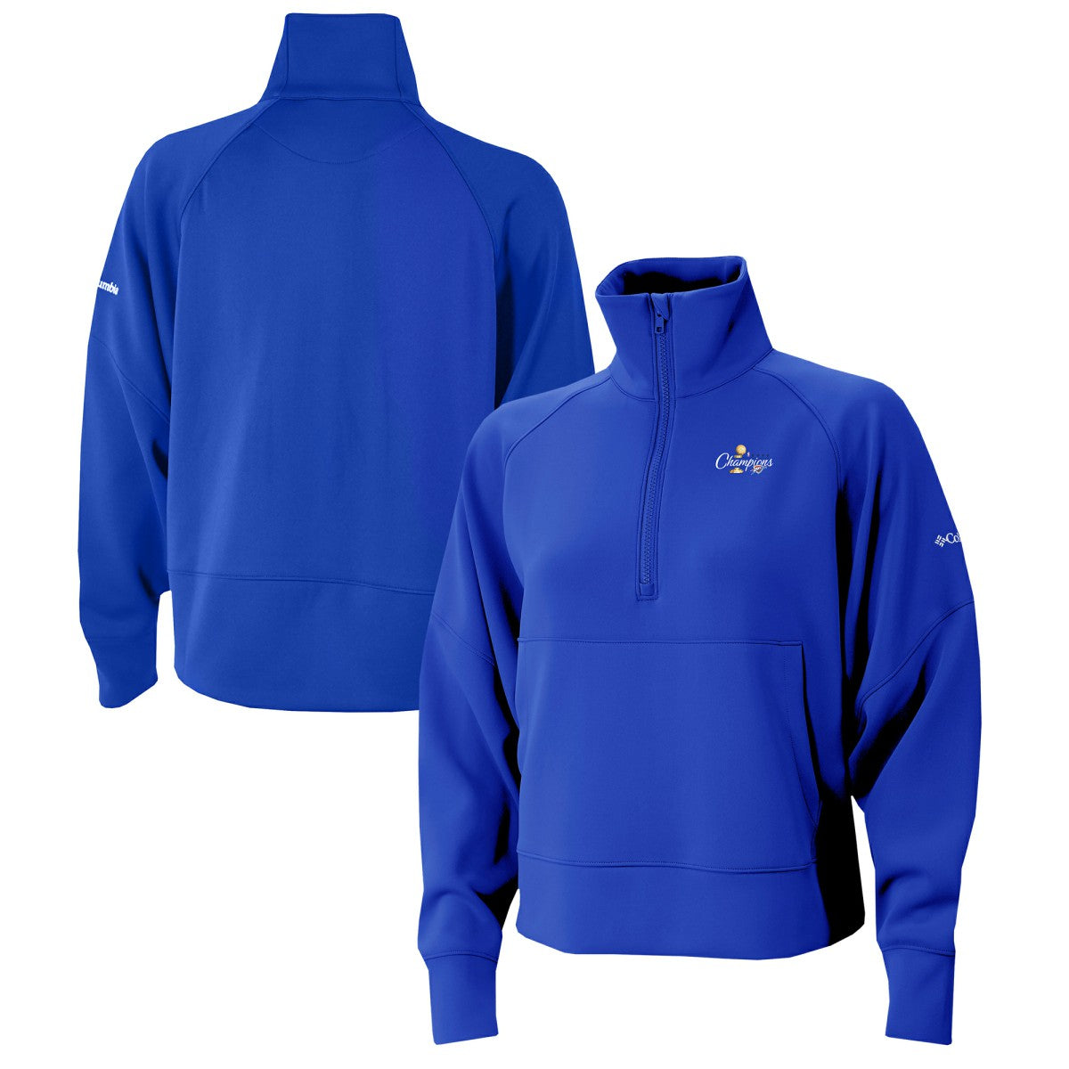 Oklahoma City Thunder Women's 2025 NBA Finals Champions Wickhams Hills Raglan Omni-Wick Half-Zip Pullover Blue