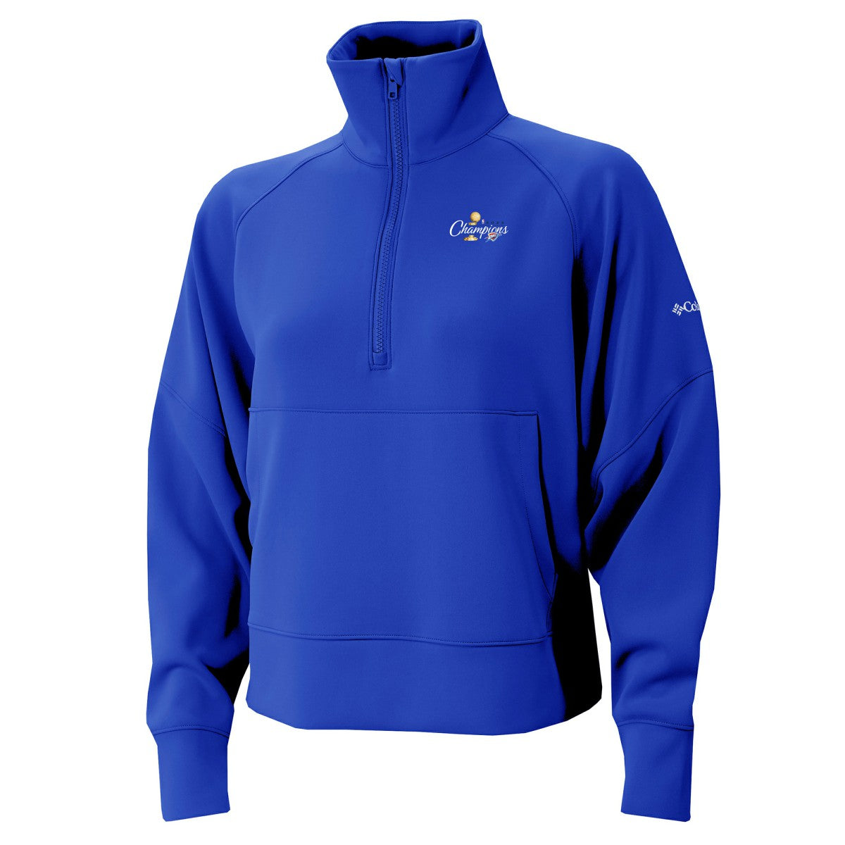 Oklahoma City Thunder Women's 2025 NBA Finals Champions Wickhams Hills Raglan Omni-Wick Half-Zip Pullover Blue