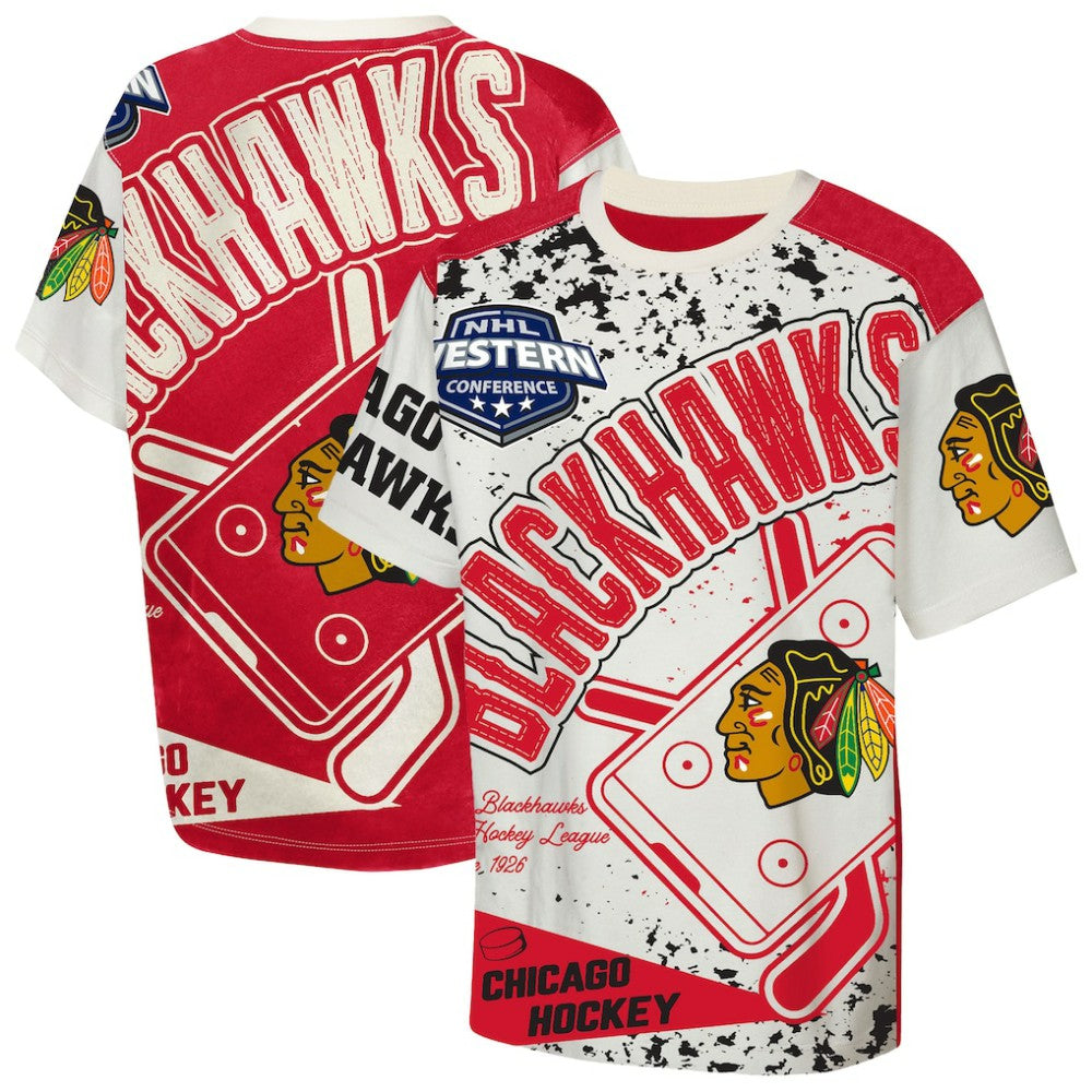NHL Chicago Blackhawks Outerstuff Youth Top Player T-Shirt - Cream
