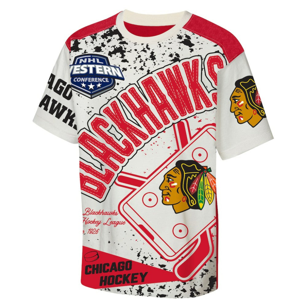 NHL Chicago Blackhawks Outerstuff Youth Top Player T-Shirt - Cream