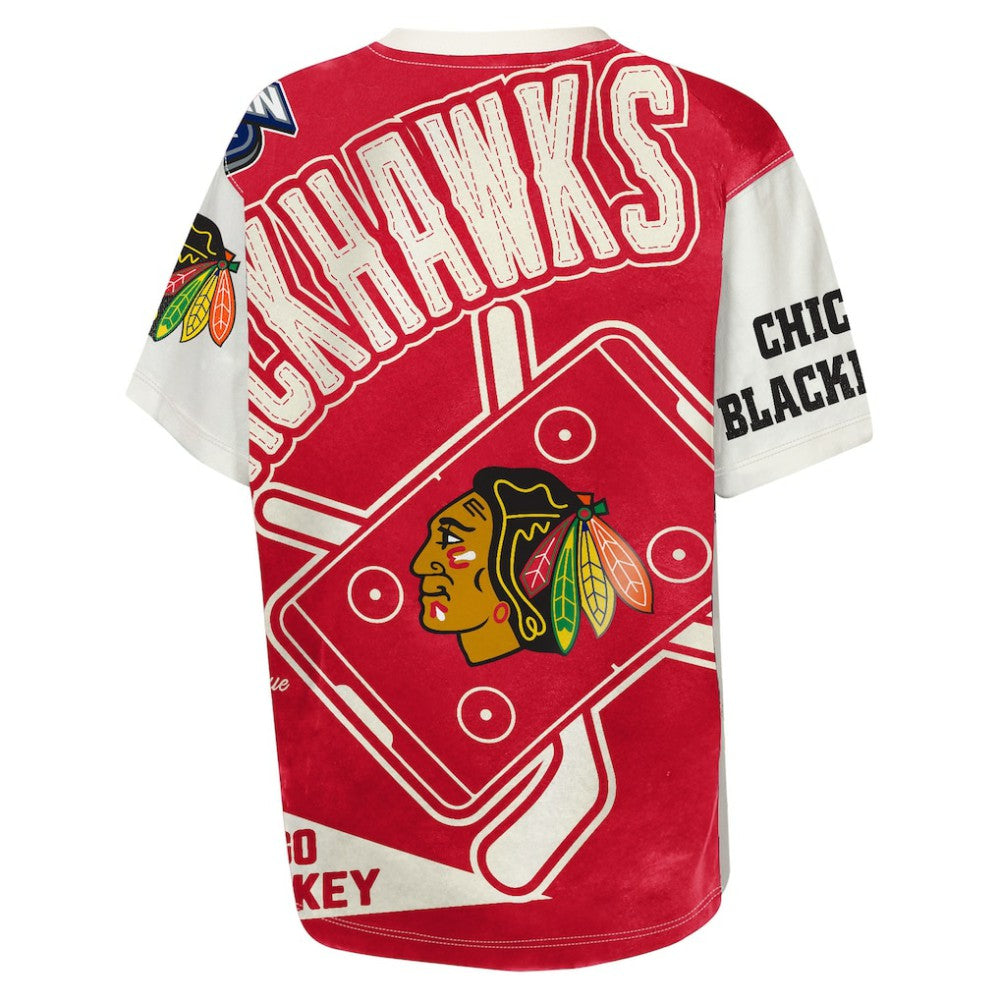 NHL Chicago Blackhawks Outerstuff Youth Top Player T-Shirt - Cream