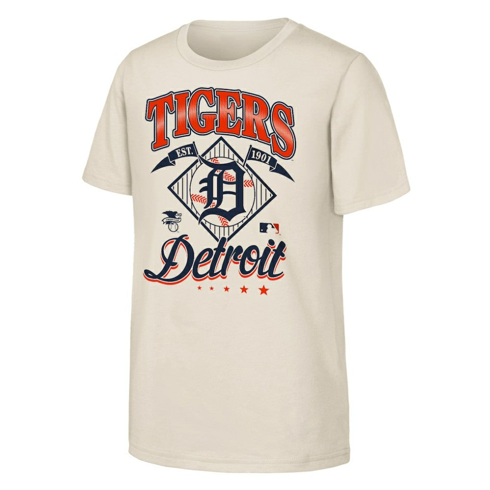 Detroit Tigers Outerstuff Youth Triple Hit T-Shirt - Natural T-shirts