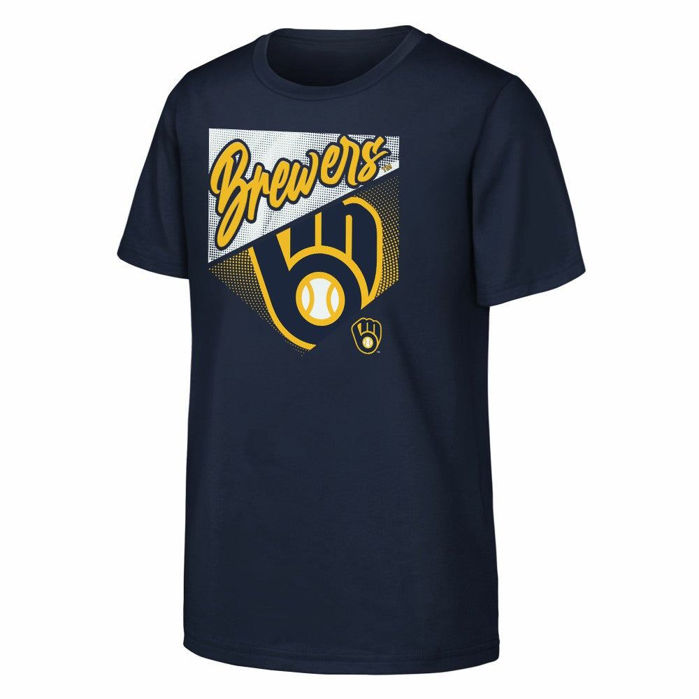 Milwaukee Brewers Outerstuff Youth Prime Plate T-Shirt - Navy T-shirts