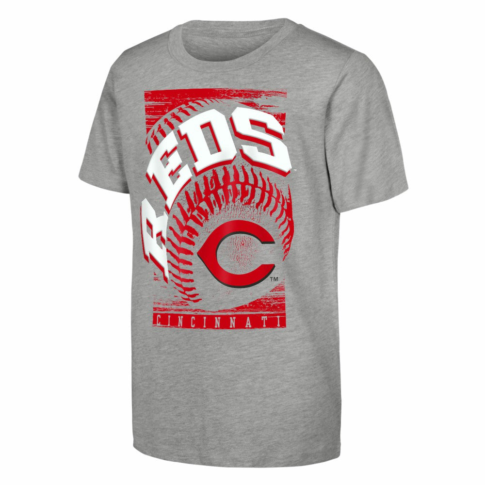 Cincinnati Reds Outerstuff Youth Speed Pitch T-Shirt - Heather Gray T-shirts